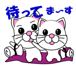 A white cat which do karate sticker #13762598