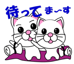 A white cat which do karate sticker #13762598