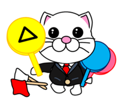 A white cat which do karate sticker #13762627