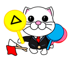 A white cat which do karate sticker #13762627