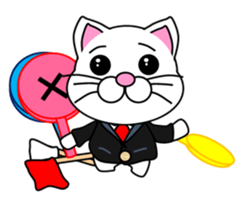 A white cat which do karate sticker #13762628