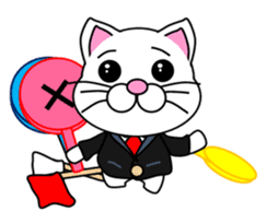 A white cat which do karate sticker #13762628