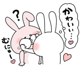 Happy to kiss! Lover rabbits -4- sticker #13762843