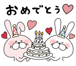 Happy to kiss! Lover rabbits -4- sticker #13762848