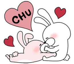 Happy to kiss! Lover rabbits -4- sticker #13762851