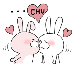 Happy to kiss! Lover rabbits -4- sticker #13762861
