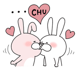 Happy to kiss! Lover rabbits -4- sticker #13762861