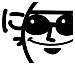 Large letters! Black-and-white! swimming sticker #13763051