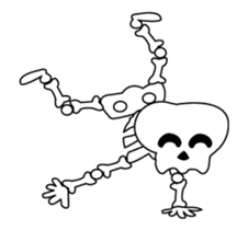 Boonma skeleton (step dance) - Animated sticker #13763456