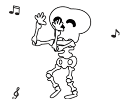 Boonma skeleton (step dance) - Animated sticker #13763470