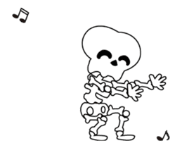 Boonma skeleton (step dance) - Animated sticker #13763476
