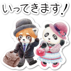 Stickers of a giant panda & Lesser panda