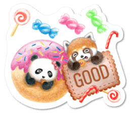 Stickers of a giant panda & Lesser panda sticker #13763543