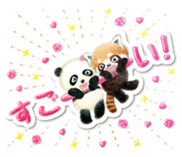Stickers of a giant panda & Lesser panda sticker #13763548