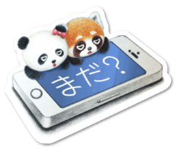 Stickers of a giant panda & Lesser panda sticker #13763554