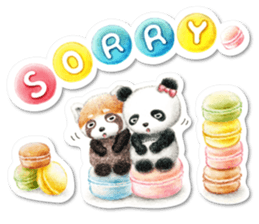 Stickers of a giant panda & Lesser panda sticker #13763555