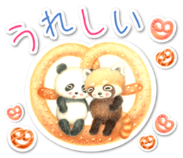 Stickers of a giant panda & Lesser panda sticker #13763557
