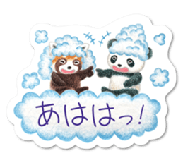 Stickers of a giant panda & Lesser panda sticker #13763559