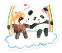 Stickers of a giant panda & Lesser panda sticker #13763560