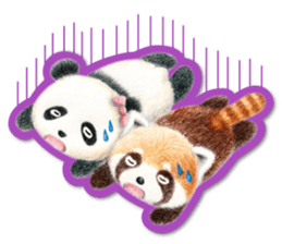 Stickers of a giant panda & Lesser panda sticker #13763564