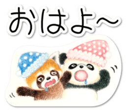 Stickers of a giant panda & Lesser panda sticker #13763566