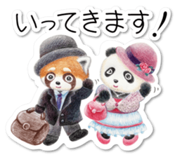 Stickers of a giant panda & Lesser panda sticker #13763569