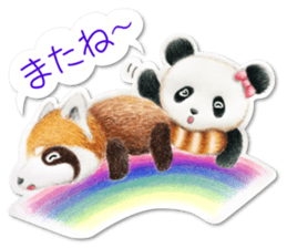 Stickers of a giant panda & Lesser panda sticker #13763571