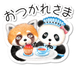 Stickers of a giant panda & Lesser panda sticker #13763572