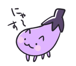 Eggplant cat san sticker #13764150