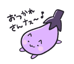 Eggplant cat san sticker #13764159
