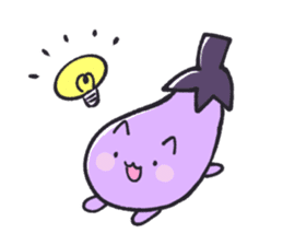 Eggplant cat san sticker #13764162