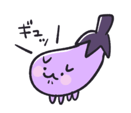 Eggplant cat san sticker #13764166