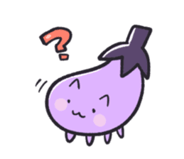 Eggplant cat san sticker #13764172