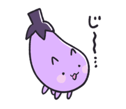 Eggplant cat san sticker #13764176