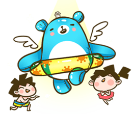 Splash floating bear sticker #13766097