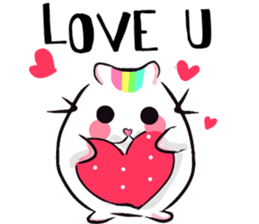 Rainbow Hamster & Strawberry sticker #13766166