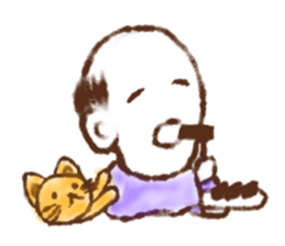 grandpa and cat sticker #13766615