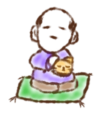 grandpa and cat sticker #13766626