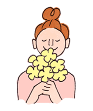 Black cat and girl 2 sticker #13767335