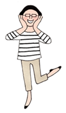 Black cat and girl 2 sticker #13767360