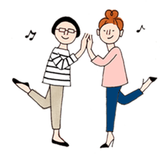 Black cat and girl 2 sticker #13767363