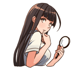 Daily Life of a Long Hair Girl sticker #13769205