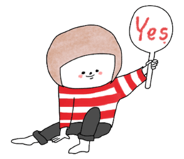 Hakata girl of stripe clothes. sticker #13771341