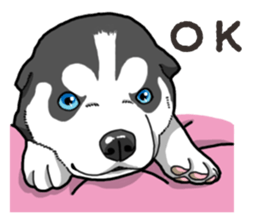 Wanko-Biyori Puppy of Siberian husky 2 sticker #13771962
