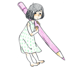 The girl palm-size sticker #13773399