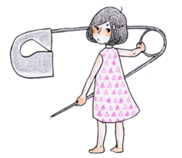 The girl palm-size sticker #13773401