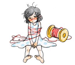 The girl palm-size sticker #13773402