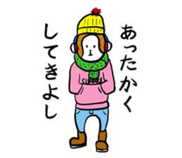 A monkey and bird sticker #13773513