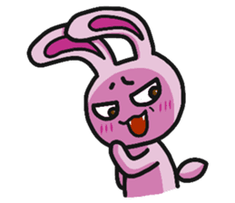 Sassy pink bunny & Hu-Lu cat sticker #13780174