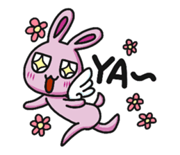 Sassy pink bunny & Hu-Lu cat sticker #13780175